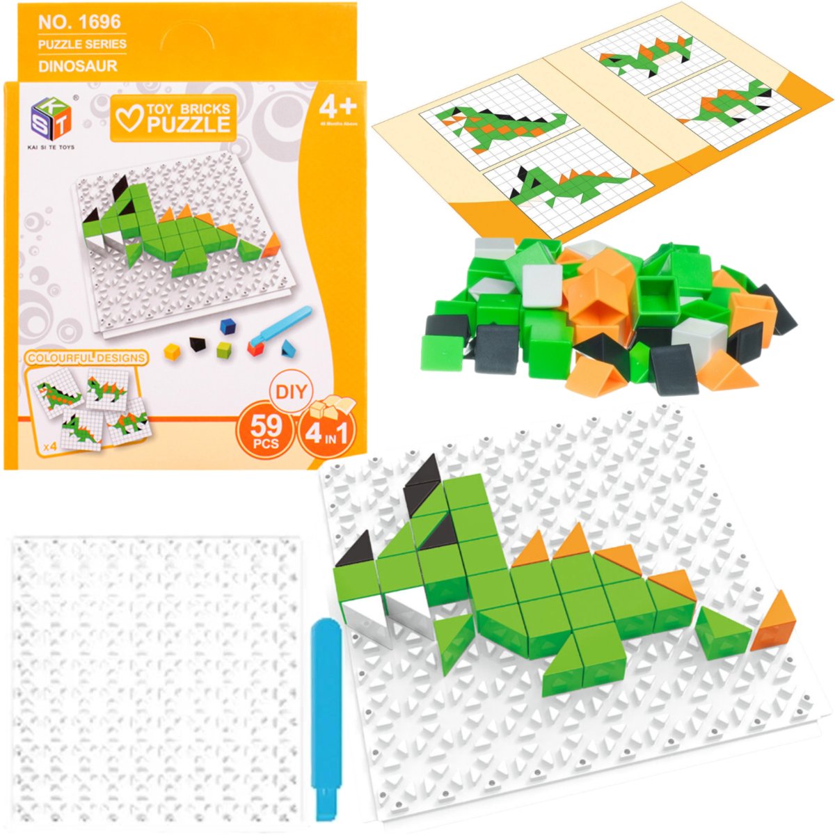 Gra Logiczna Układanka Karty Montessori Tangram Puzzle Klocki Mozaika 59 El