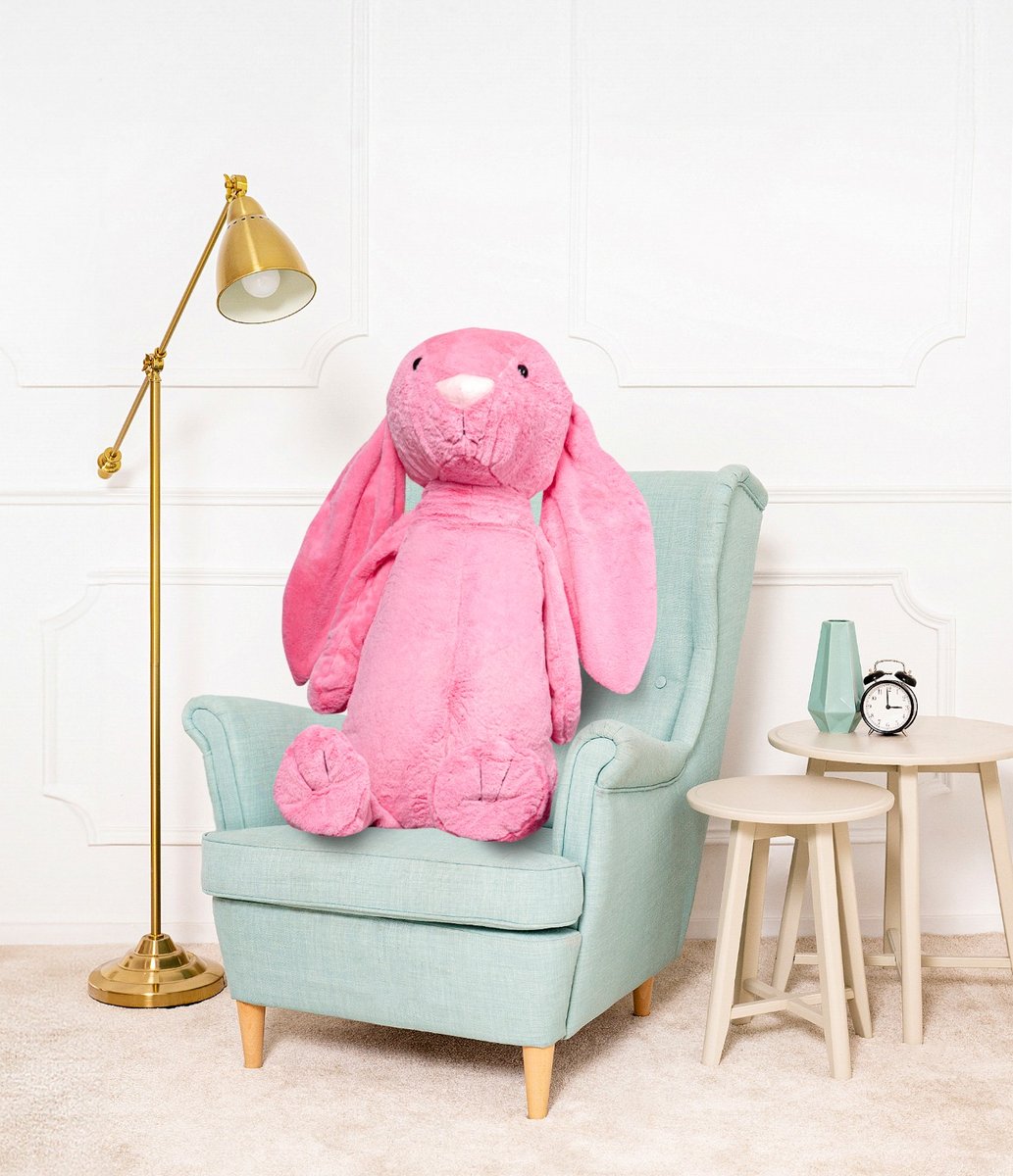 DUŻY MIŚ PLUSZOWY KRÓLIK FIGO PRZYTULANKA MASKOTKA 120cm RÓŻANY