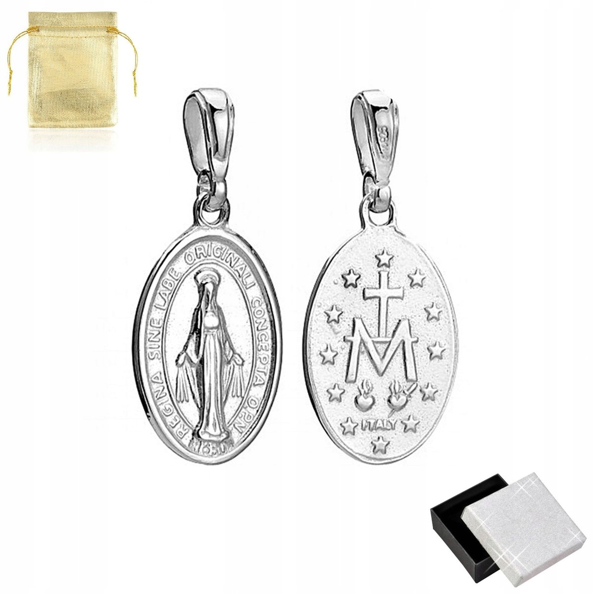 SREBRNY MEDALIK MATKA BOSKA CUDOWNA 925 PREZENT DLA MAMY BABCI NA URODZINY