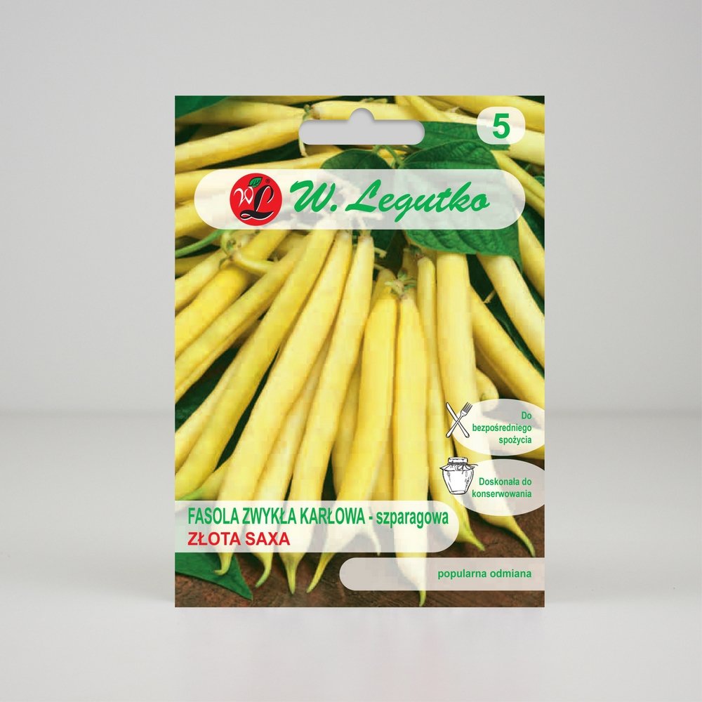 Fasola szparagowa karłowa Złota Saxa Żółta 40g - Nasiona - W. Legutko