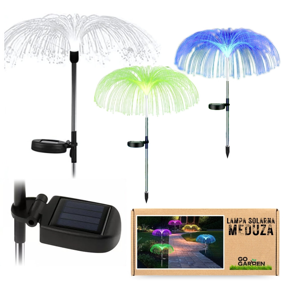 2X Lampa Solarna Ogrodowa Led Meduza Wbijana Multicolor Wodoszczelna Ip65