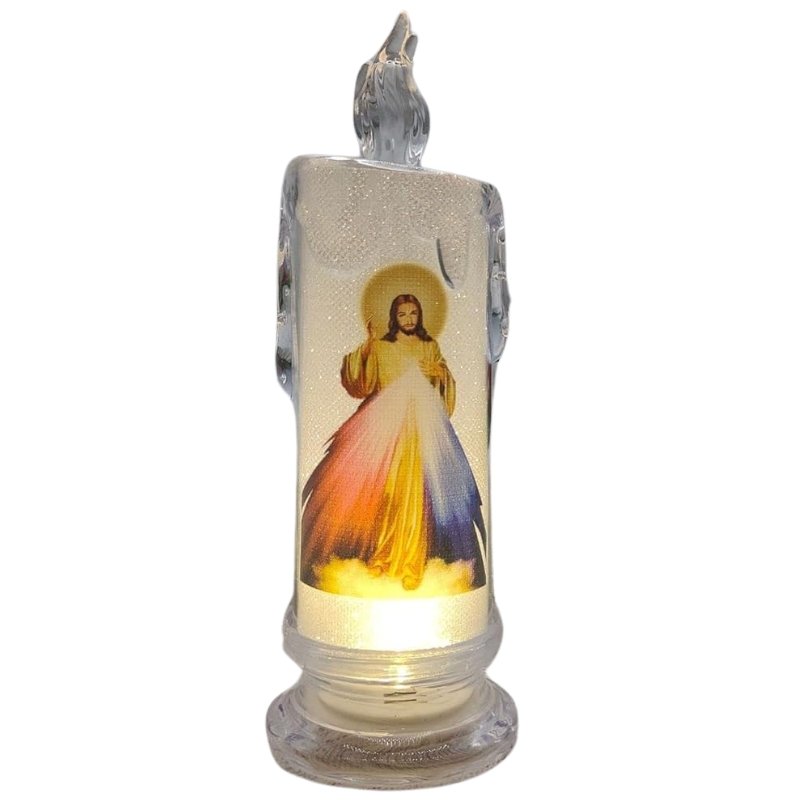 Znicz Led 18,5 Cm Jezus Świeca Świeczka Lampa Lampka Przenośna Baterie