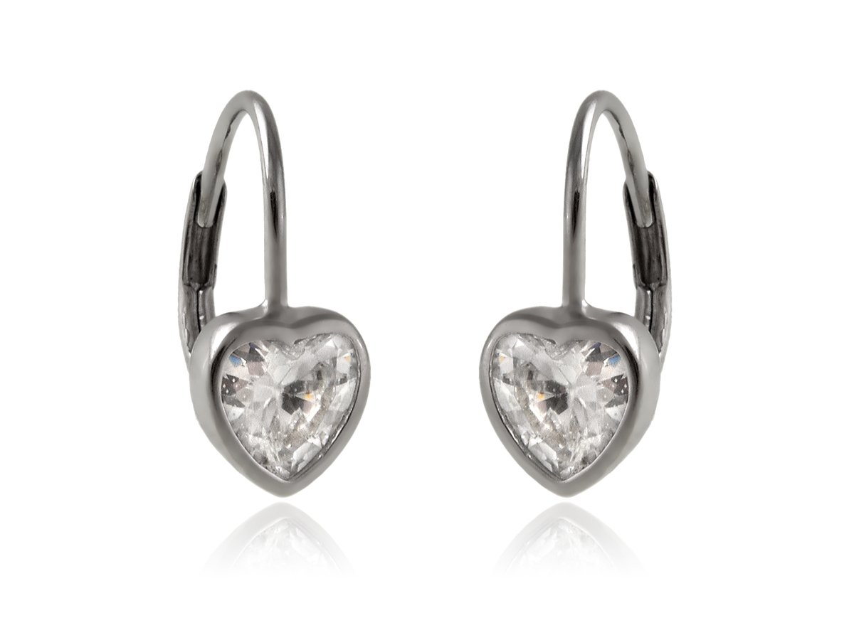 Kolczyki srebrne Serca serduszka z cyrkonią k3637