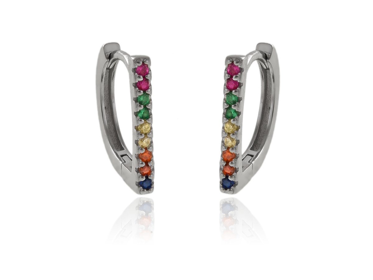 Kolczyki Linie kreski kolorowe cyrkonie k3638