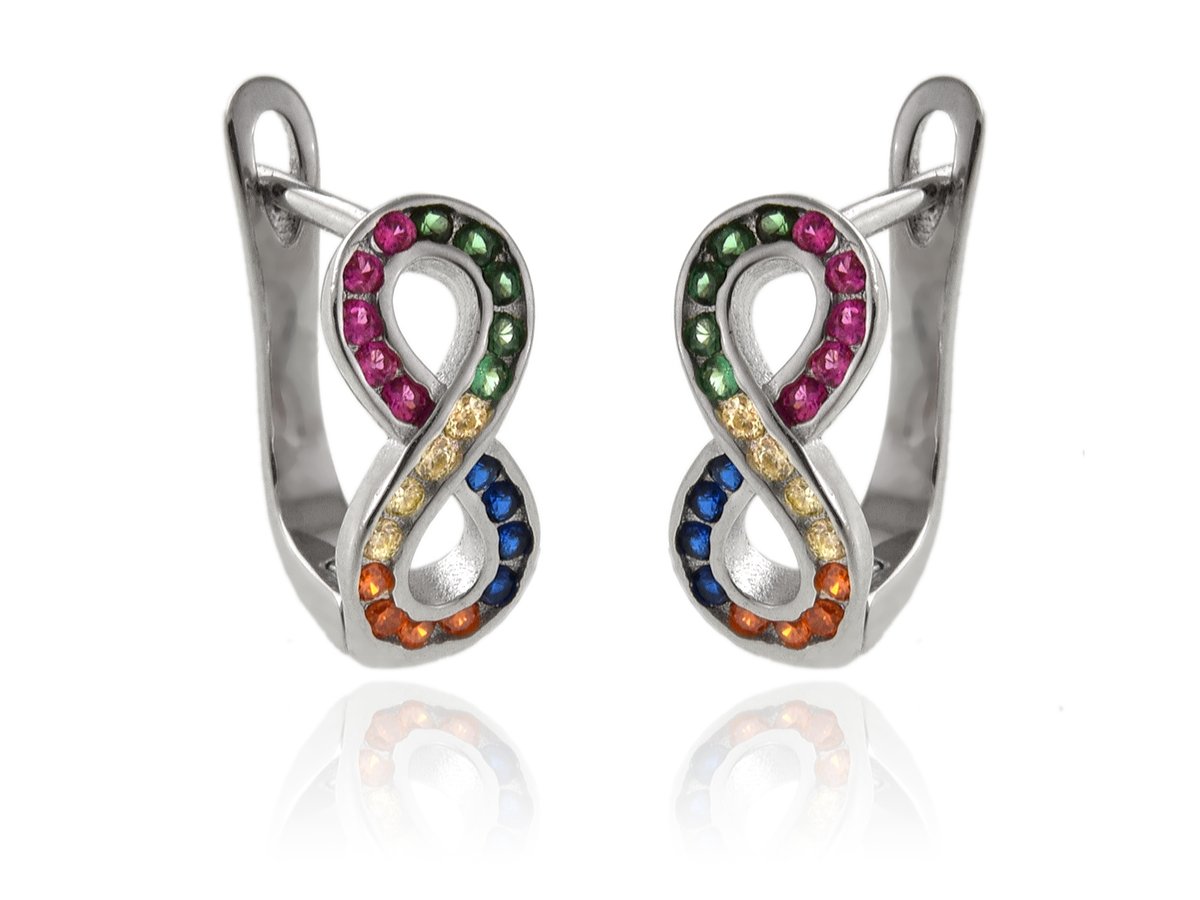 Kolczyki srebrne Ósemki nieskończoność k3635-2