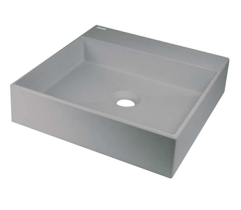 Deante Correo Umywalka nablatowa 40x40 cm szary metalik CQRSU4S
