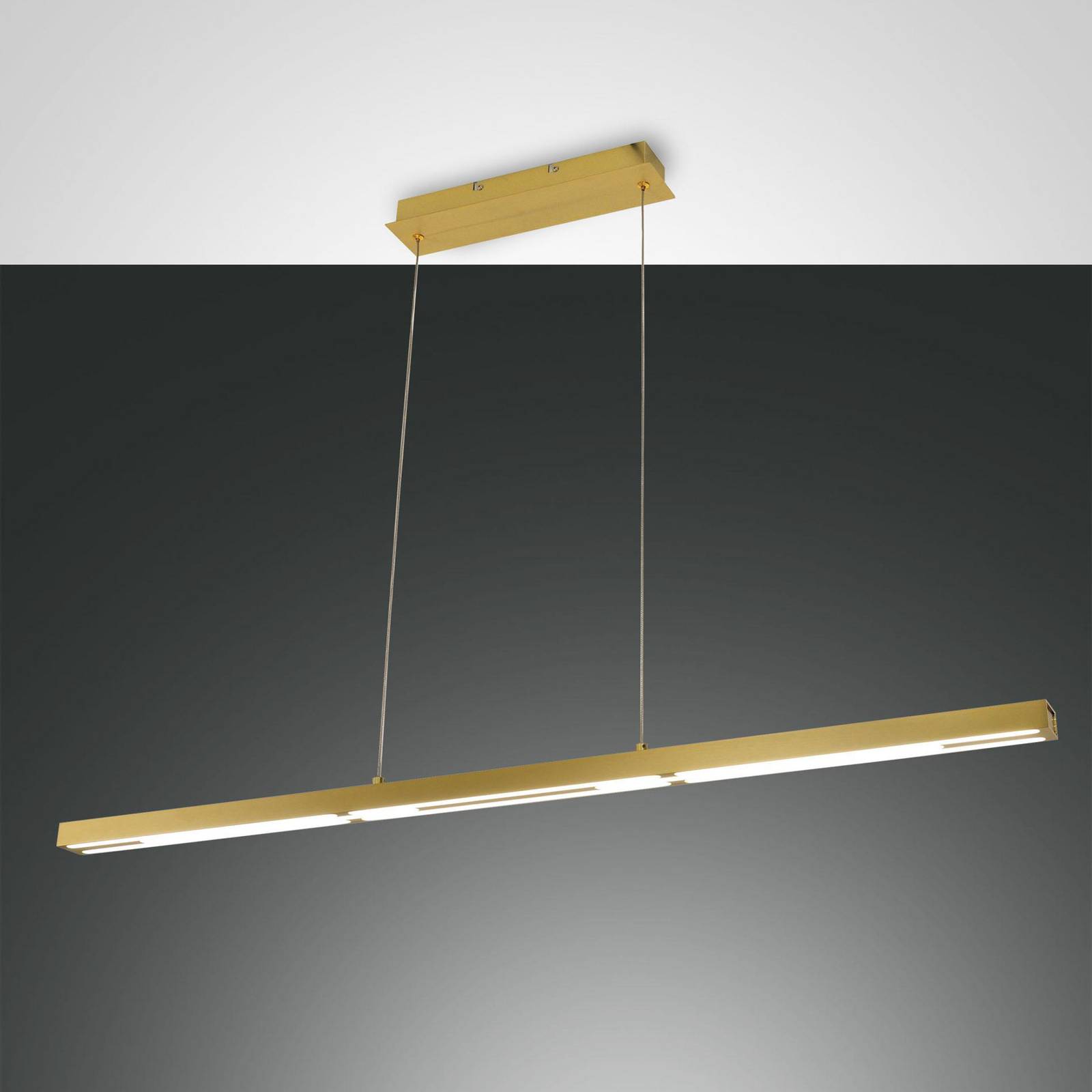 Fabas Luce Lampa wisząca Ling LED, mosiądz, uplight i downlight, ściemniana