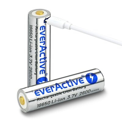 EVERACTIVE AKUMULATOR EVERACTIVE 18650 3,7V LI-ION 2600MAH MICRO USB Z ZABEZPIECZENIEM BOX EV18650-26M