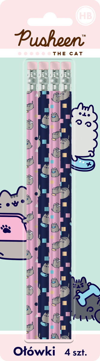 Ołówki drewniane HB, 4 sztuki Pusheen The Cat
