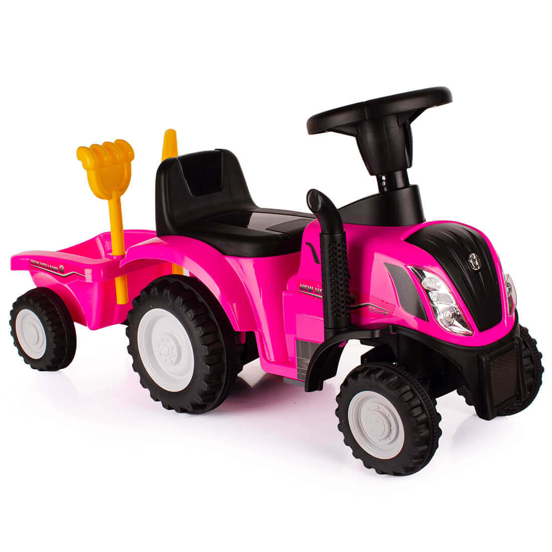 Traktor z przyczepką Jeździk New Holland jeździdełko dla dziecka traktorek 12M+ różowy