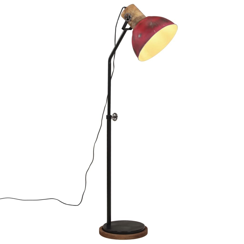 vidaXL Lampa stojąca, 25 W, postarzany czerwony, 30x30x100-150 cm, E27