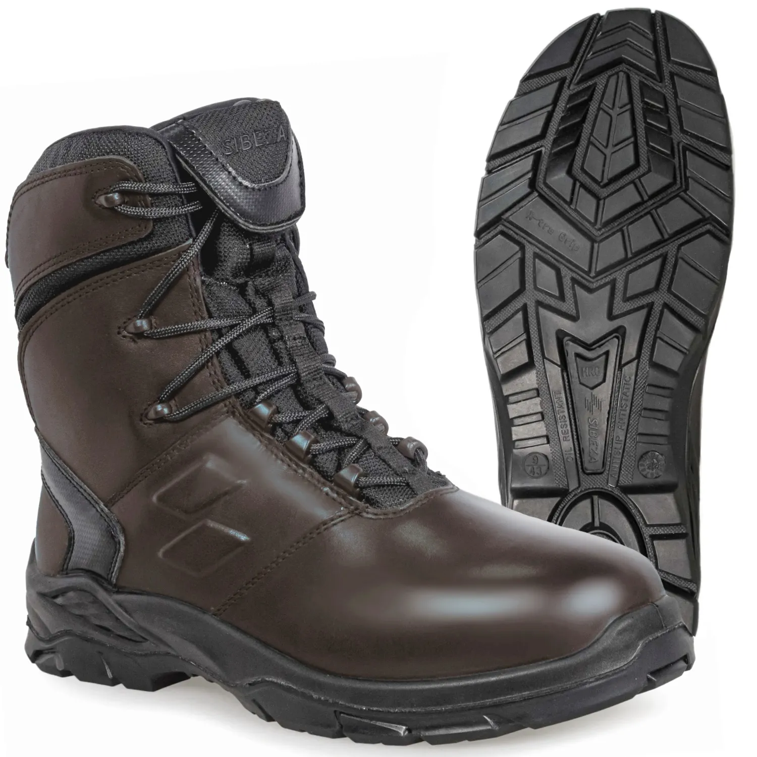 Buty Wojskowe Taktyczne Sibeza PRO High Skórzane z Membraną Brązowe - Polski Producent