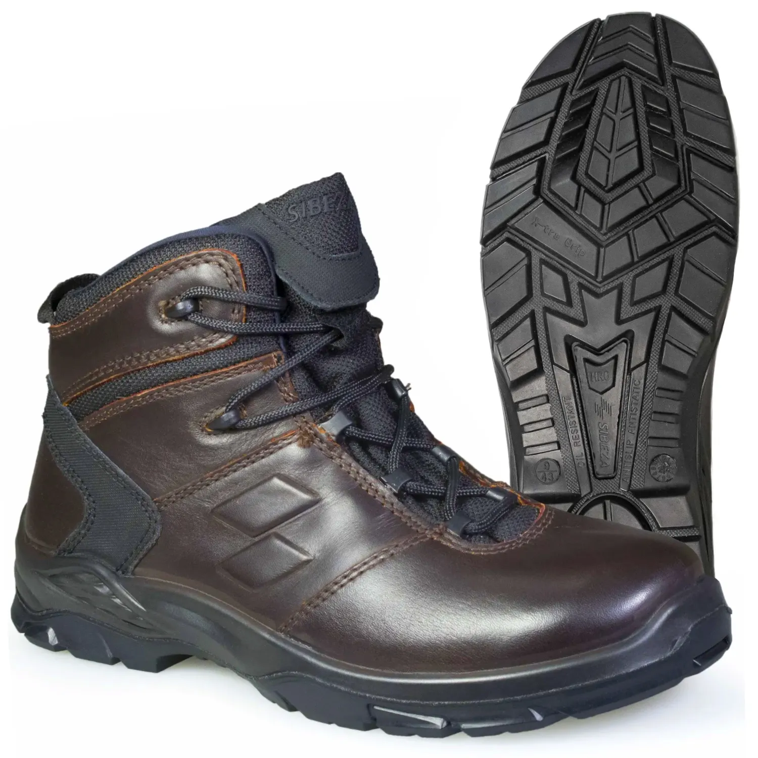 Buty Wojskowe Taktyczne Sibeza PRO Mid Skórzane z Membraną Brązowe - Polski Producent