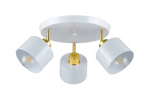 Elza lampa sufitowa (spot) okrągła 3xE27 biała/złota
