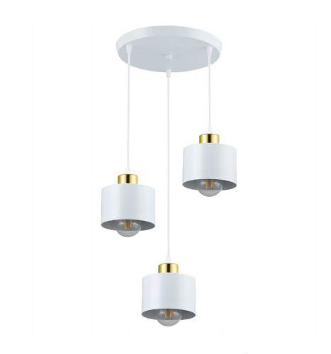 Elza lampa wisząca okrągła 3xE27 biała/złota