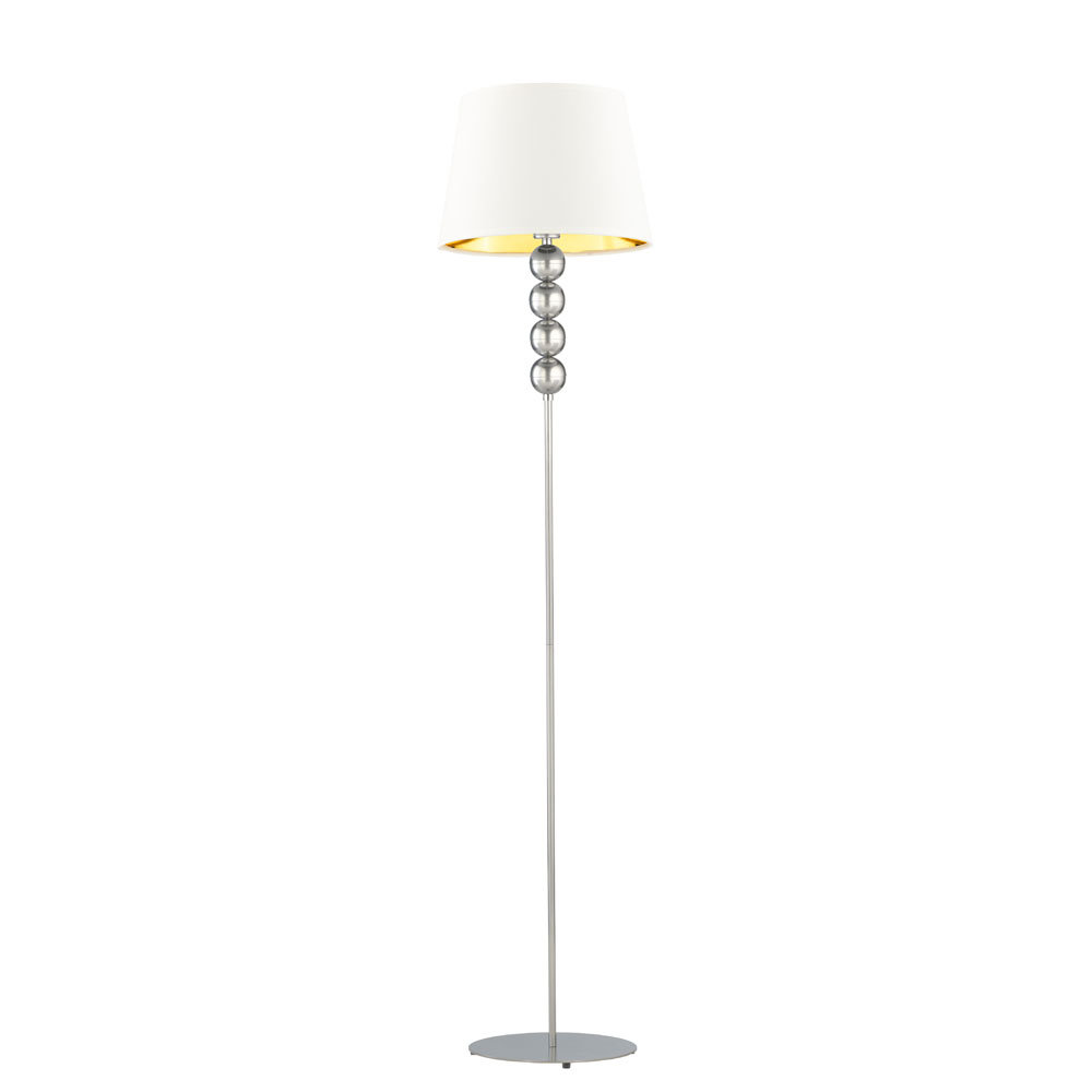 Lampa podłogowa LYSNE Seul Gold, biały ze złotym wnętrzem