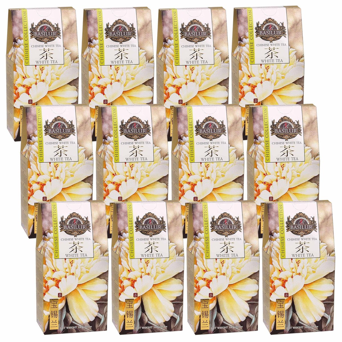 BASILUR Chinese White Tea - Biała liściasta herbata bez dodatków 100 g x12