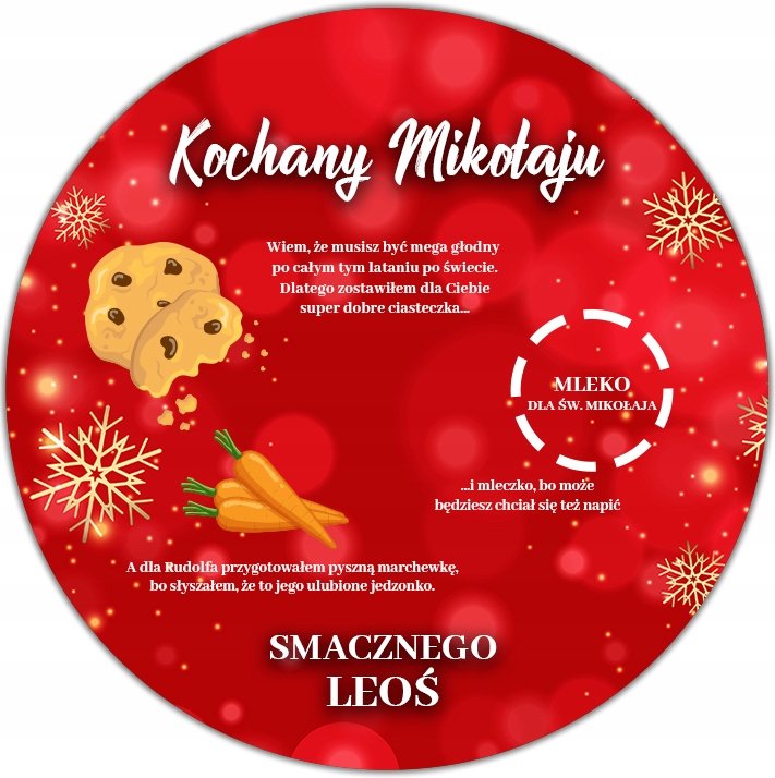 TALERZYK PODSTAWKA DLA ŚWIĘTEGO MIKOŁAJA NADRUK DREWNO IMIE ŚWIĘTA Z6