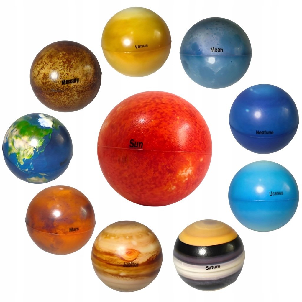 MODEL UKŁADU SŁONECZNEGO PLANETA PIŁKI DLA DZIECI ZABAWKI EDUKACYJNE 10 SZT