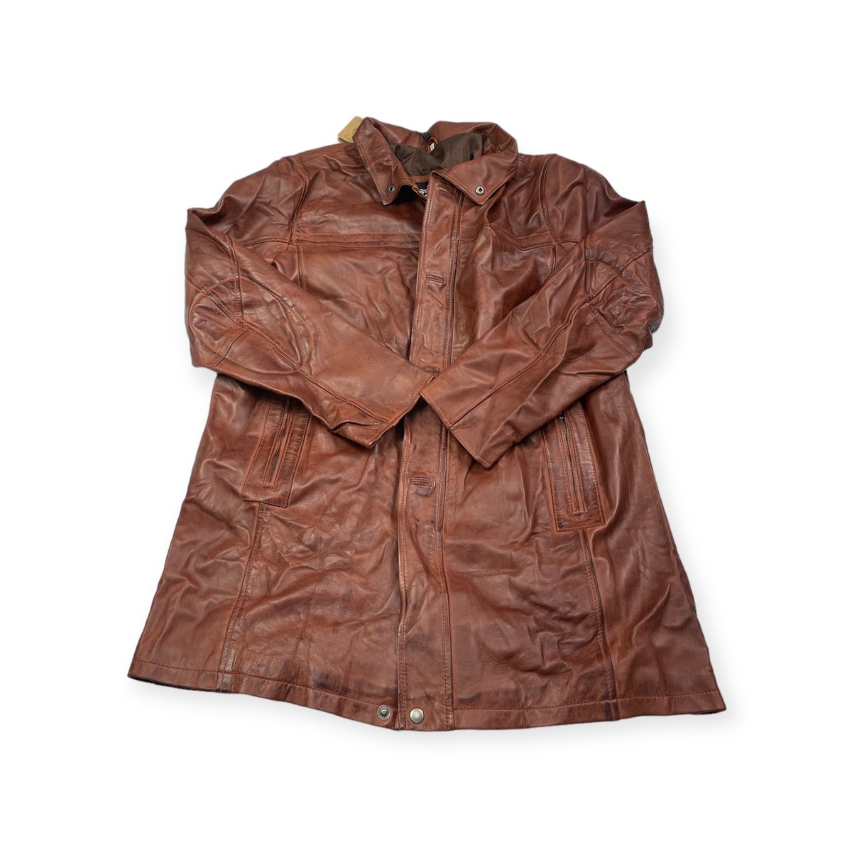 Skórzana kurtka męska długa Real Leather XL
