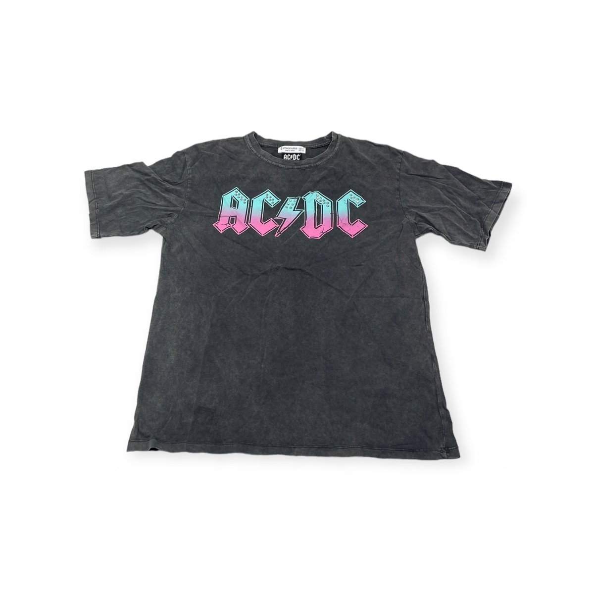 Koszulka T-shirt damski okrągły dekolt Stradivarius AC/DC XS