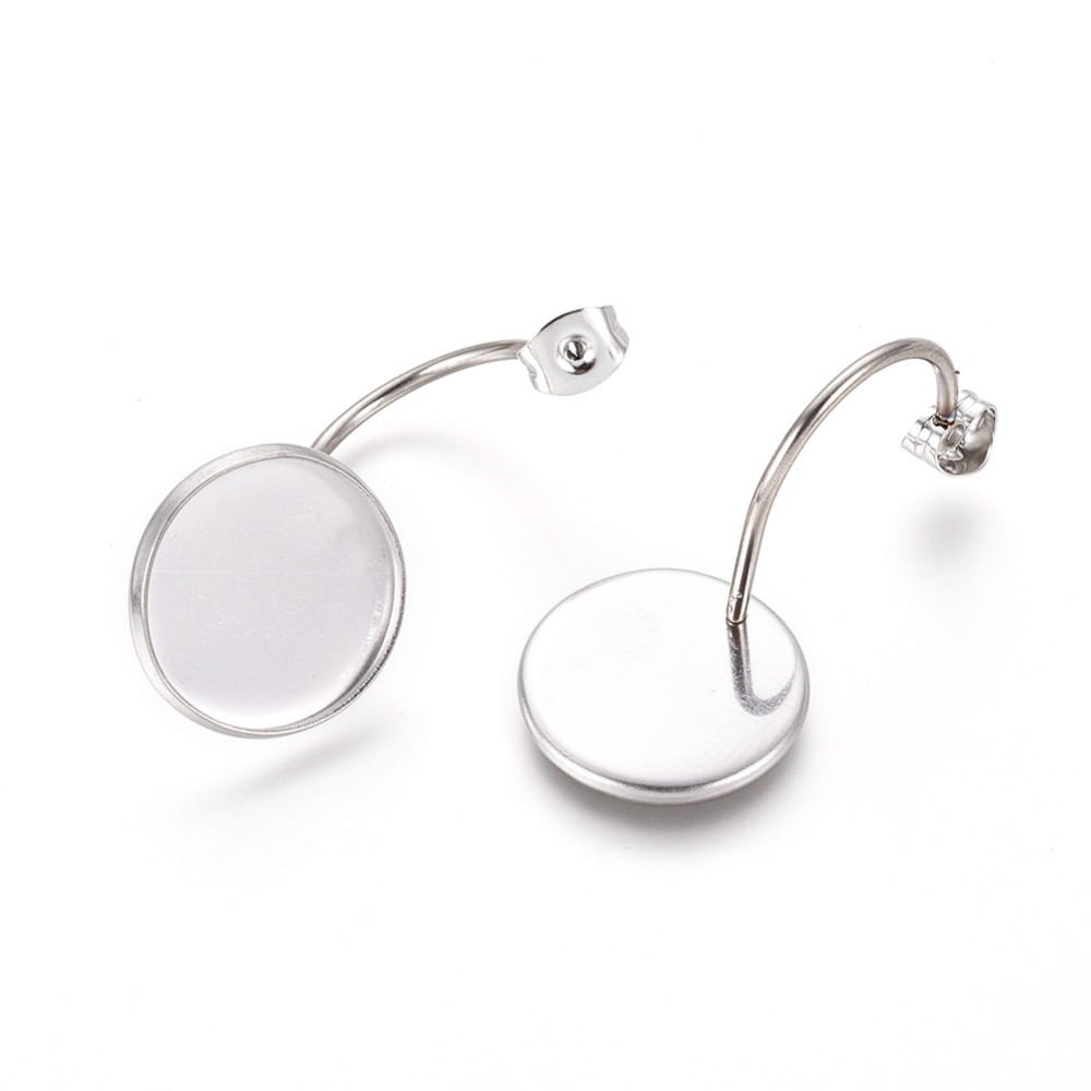 [404104] Zatyczka do kolczyka kaboszon 14mm stal nierdzewna 1szt