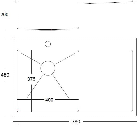 Zlew QUADRON RUSSEL 111 GRAPHIE METAL (gun metal) (HB7912PVDBST1)