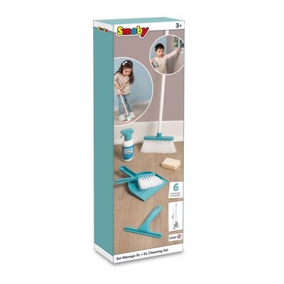Smoby - Zestaw gospodarstwa domowego XL - Zabawka imitacja - Miotła i zamiatarka dla dzieci - 6 akcesoriów - 330321