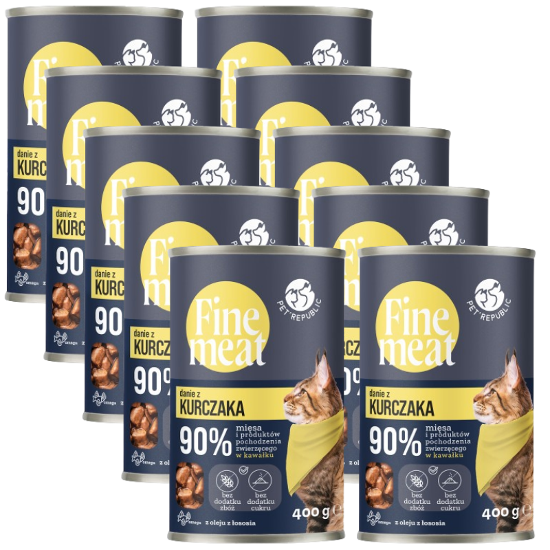 PetRepublic Fine Meat danie z kurczaka 10x400g dla kota