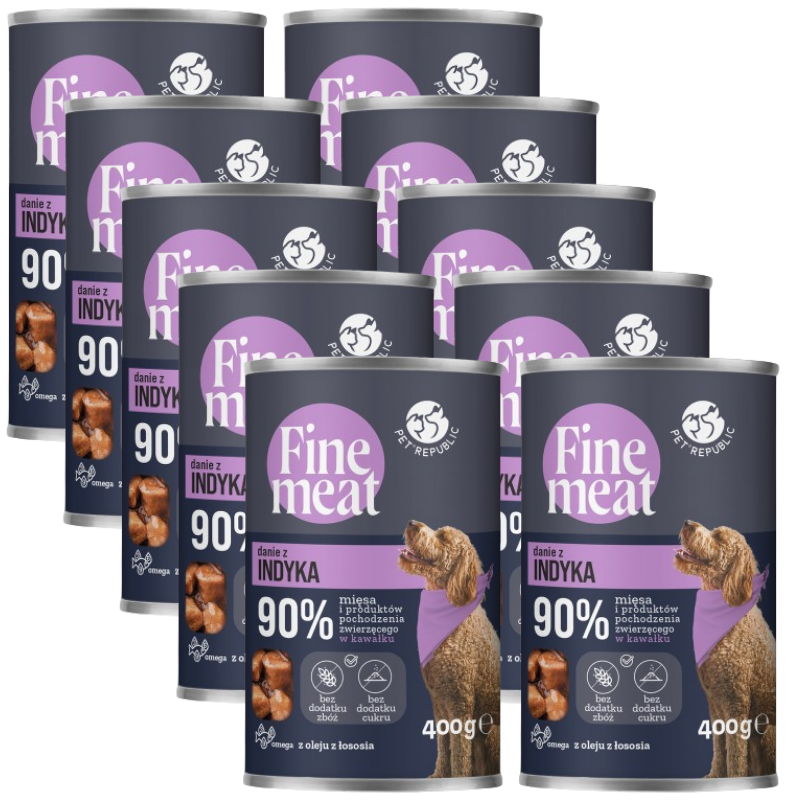 PetRepublic Fine Meat danie z indyka 10x400g dla psa