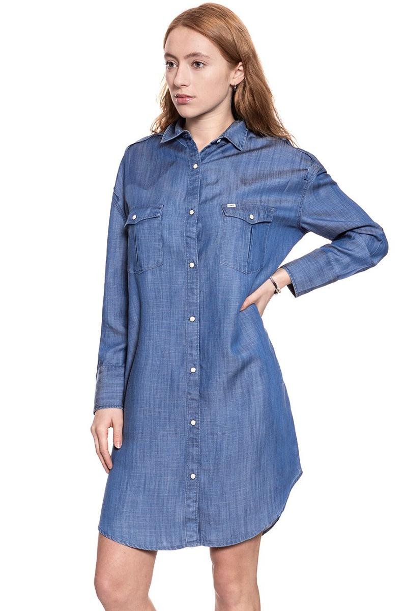 Lee, Koszula męska, Shirt Dress Bleached Denim L50Ukres, rozmiar XS