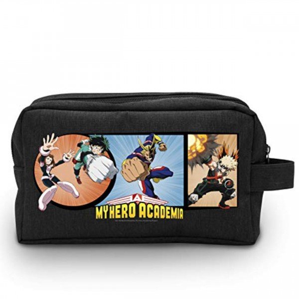 Piórnik z wyposażeniem jednokomorowy dla dzieci, Abysse, My Hero Academia, czarny