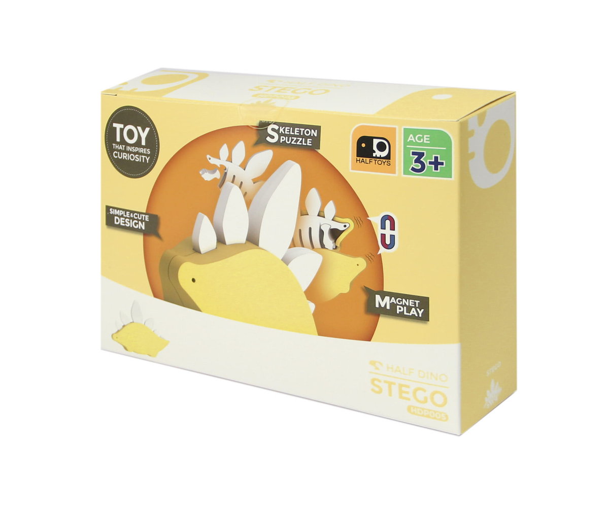 Halftoys Magnetyczny Składany Stegozaur z Książeczką.