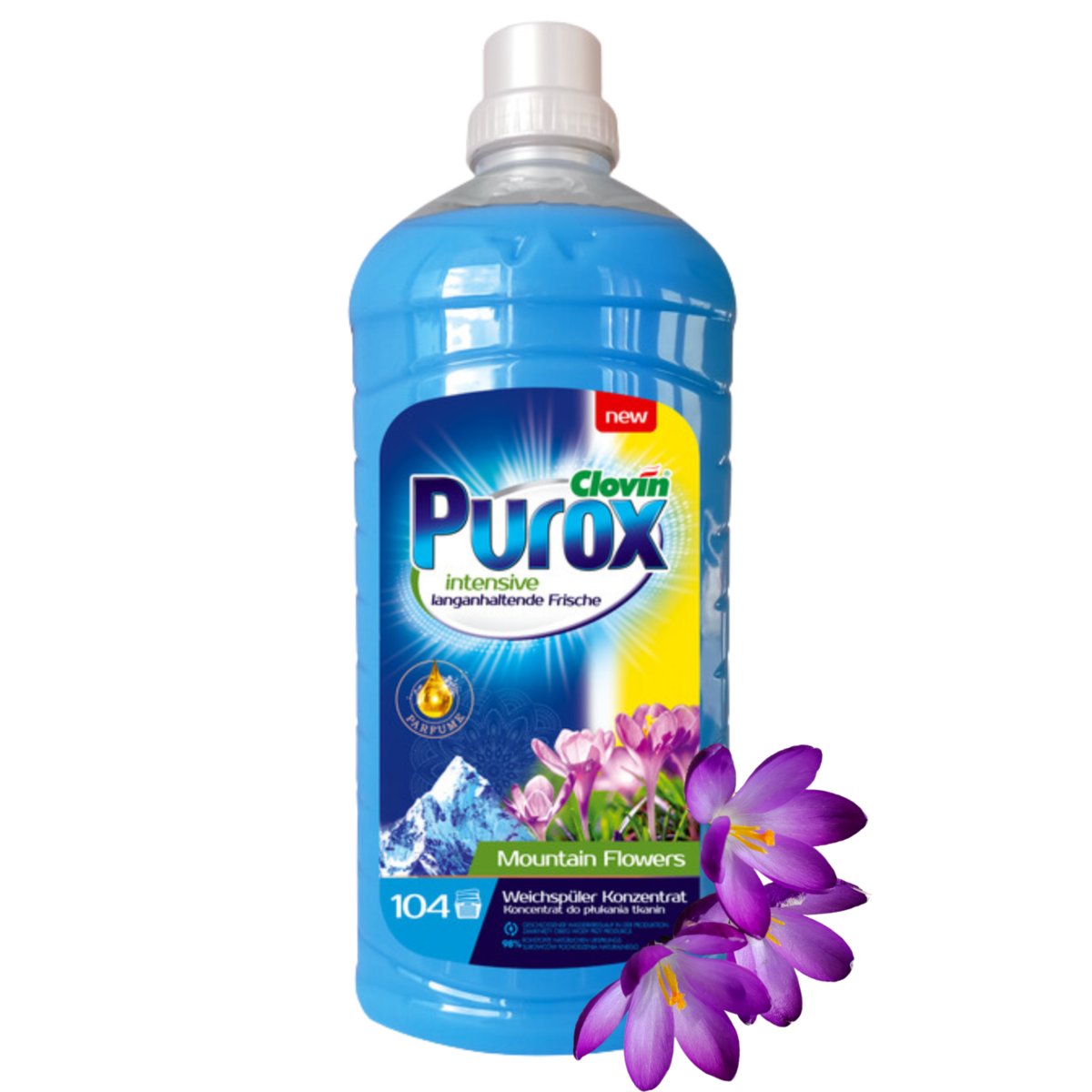 Purox Koncentrat  Płyn Do Płukania Tkanin 2,6 L Niebieski Flowers Zmiękcza