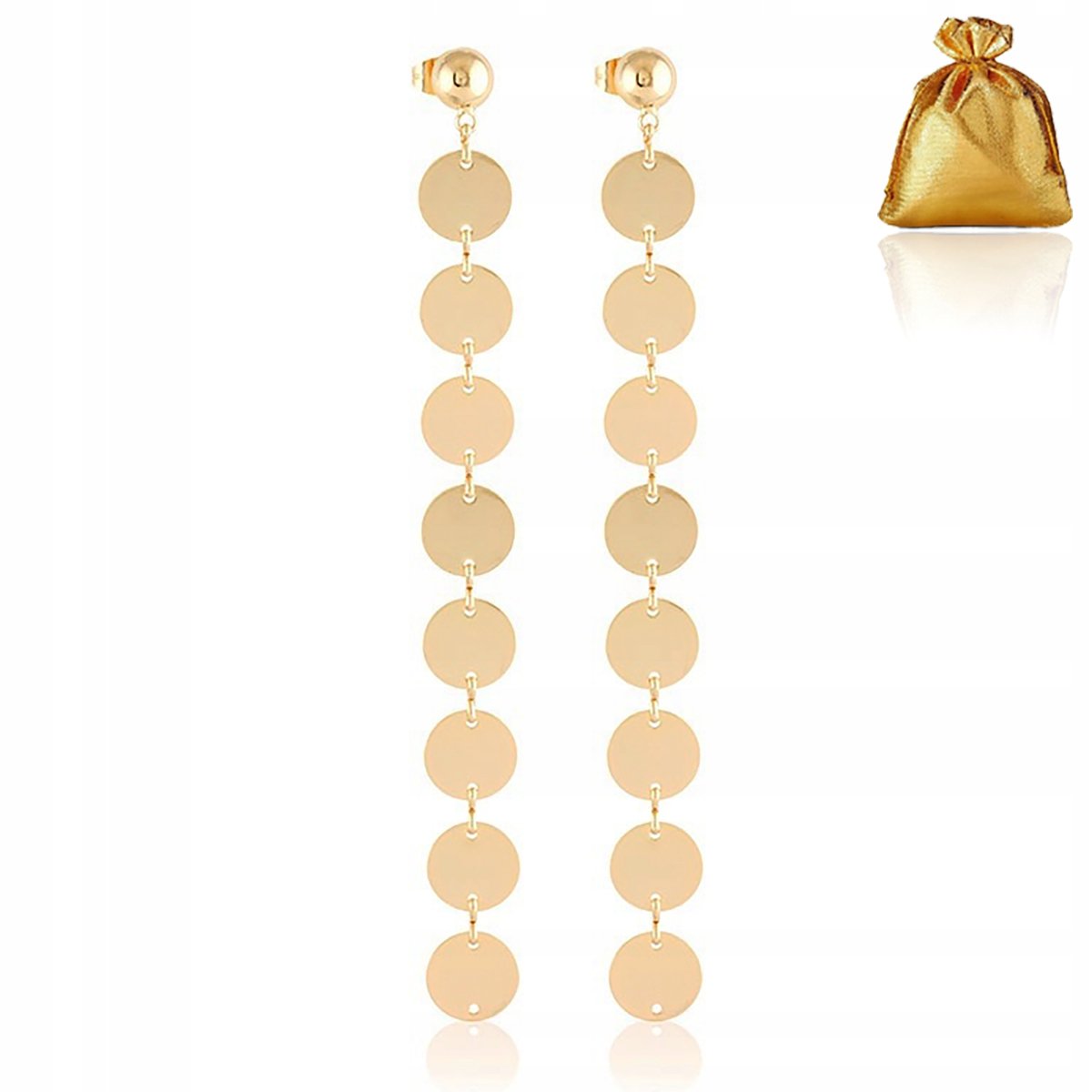 ZJAWISKOWE DŁUGIE / POZŁACANE / ZŁOTE KOLCZYKI GWIAZD / DAMSKIE WISZĄCE 18K