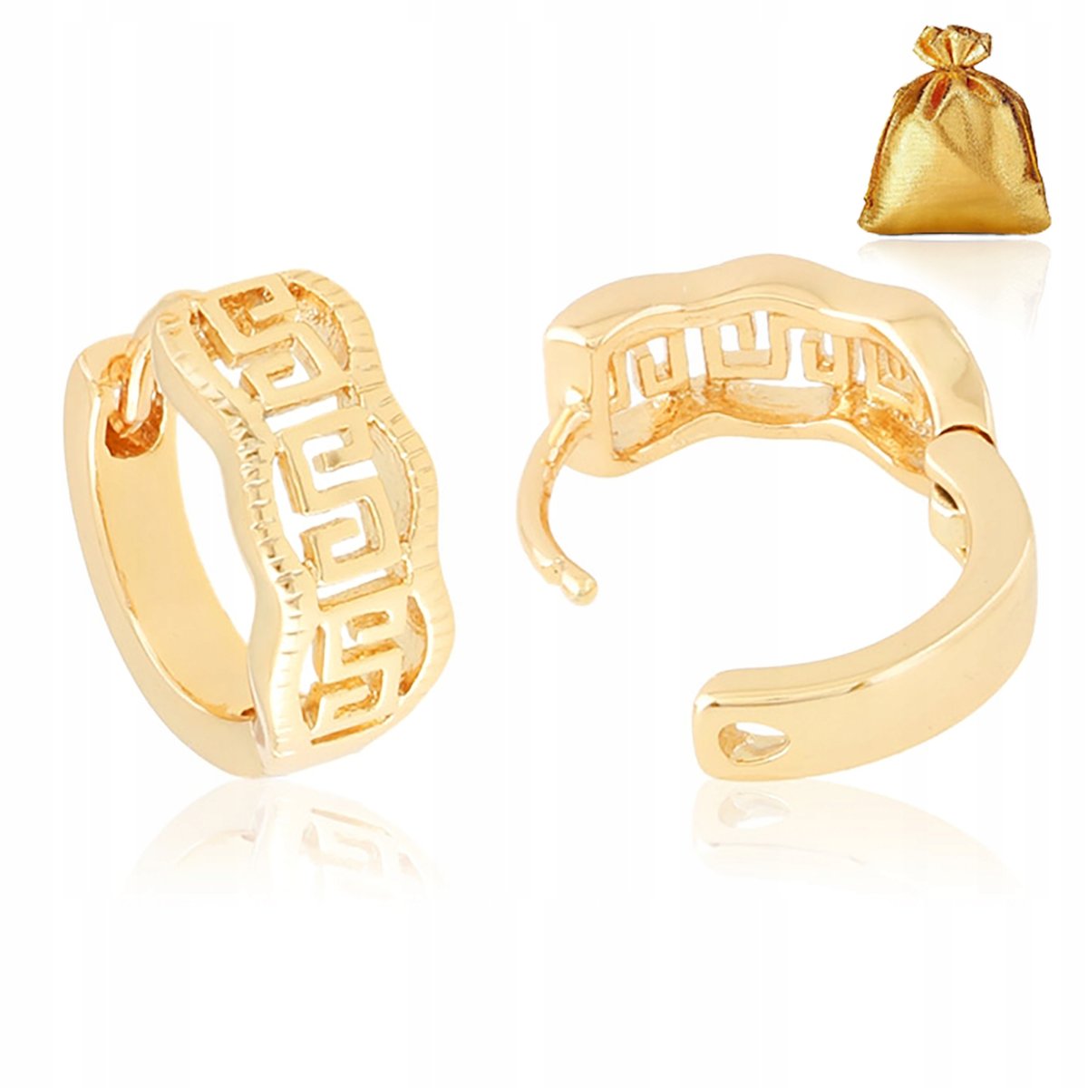 DAMSKIE ZŁOTE / POZŁACANE KOLCZYKI ZE STALI CHIRURGICZNEJ KÓŁKA 18K PREZENT