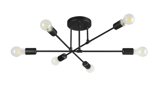 Eliot lampa sufitowa 6xE27 czarna