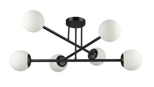 Bali lampa sufitowa 6xE27 czarna