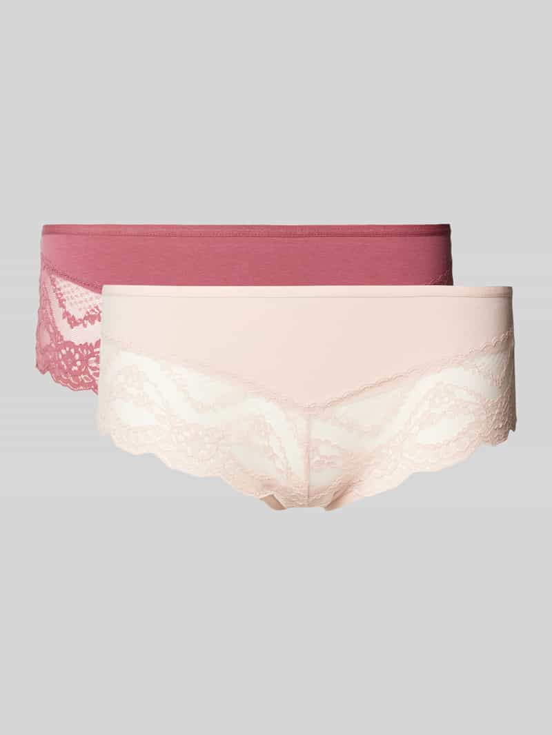 Majtki hipster z obszyciem koronką w zestawie 2 szt.