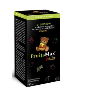 Narine Narine FruitsMax Kids 500 mg - Wzmacnia organizm dzieci -60 tabletek