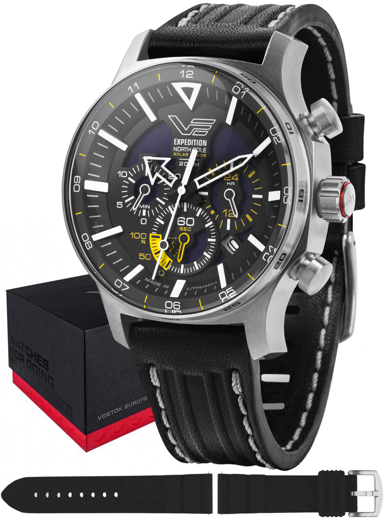 Zegarek Vostok Europe VR42-595A732 Expedition North Pole 1 Polar Poppy Solar 47mm