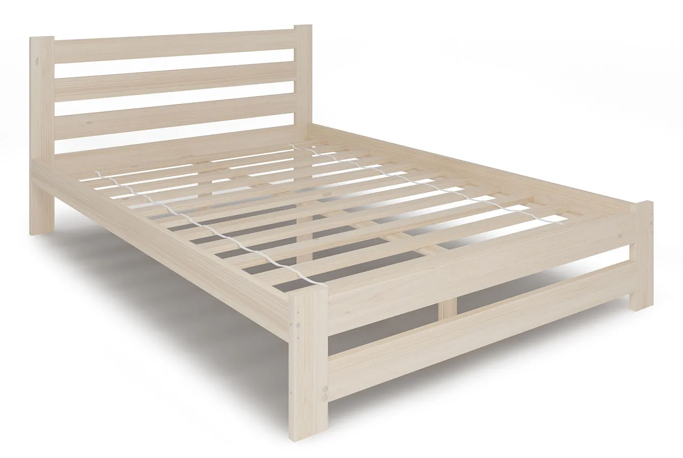 Drewniane małżeńskie łóżko skandynawskie 160x200 Z3-S39