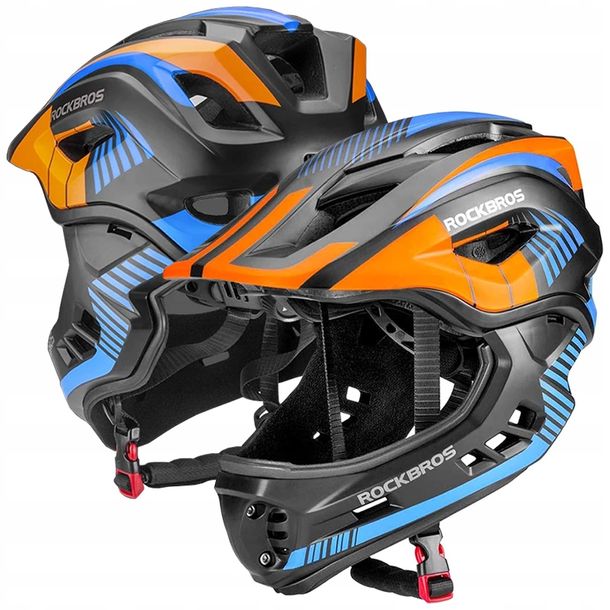 Rockbros Kask Rowerowy Dziecięcy Z Odpinaną Szczęką Rozmiar S Czarny