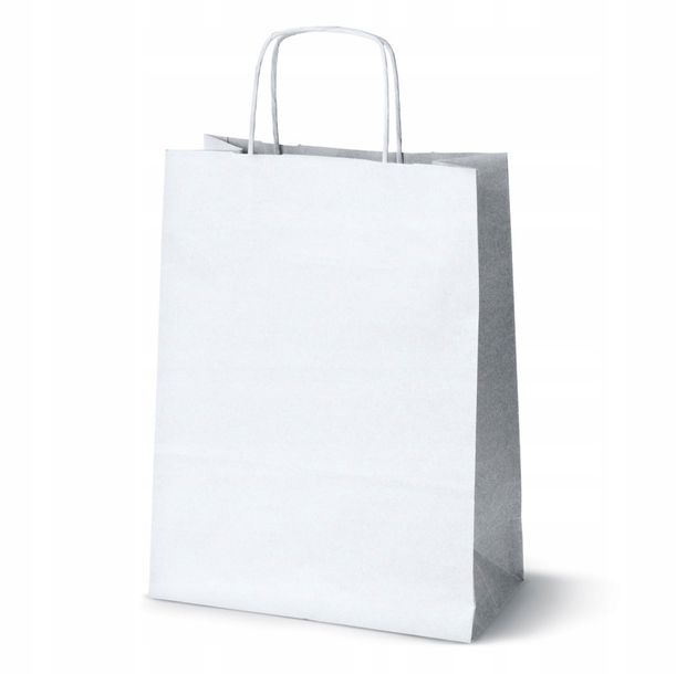 Torba Papierowa Biała 24x10x32 cm TORBA ZAKUPOWA A4 240x100x320 Zestaw x 25