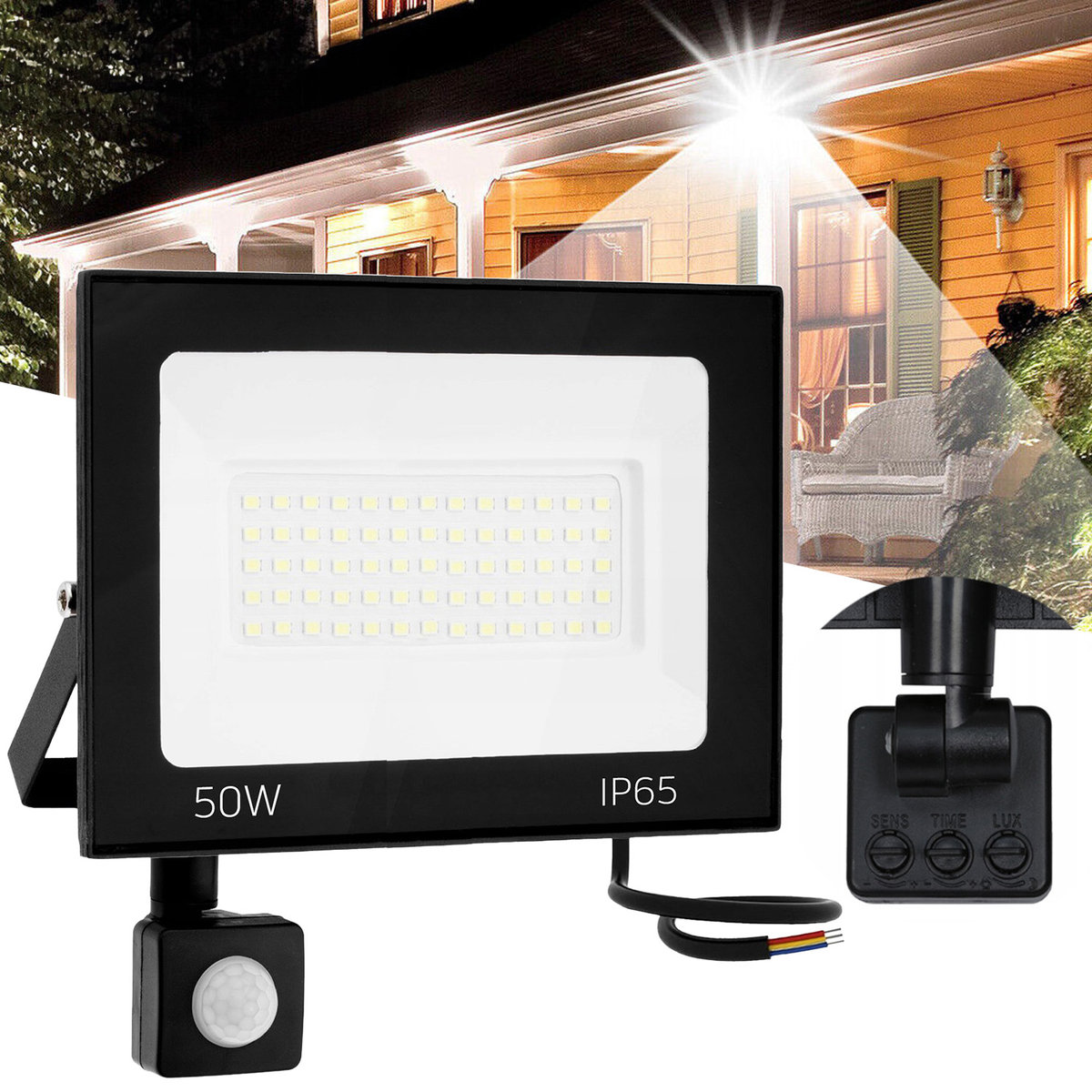 Halogen Led Z Czujnikiem Ruchu 50W Naświetlacz Rsl008-50Ns