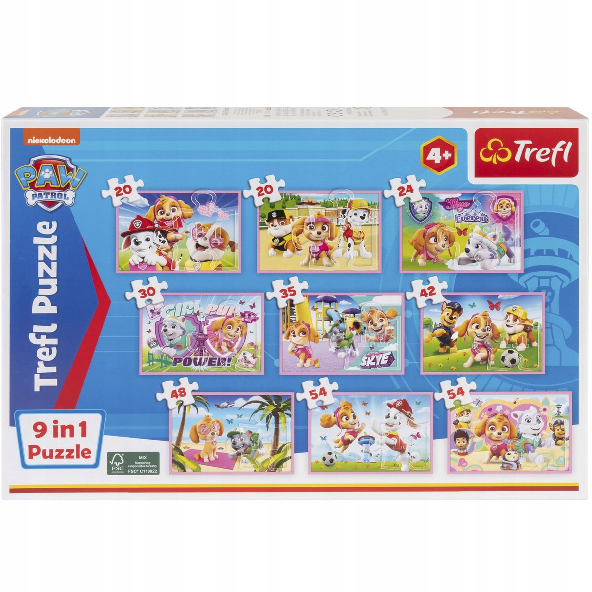 Puzzle Trefl 9w1 327 szt. Psi patrol 9w1 Skye everest
