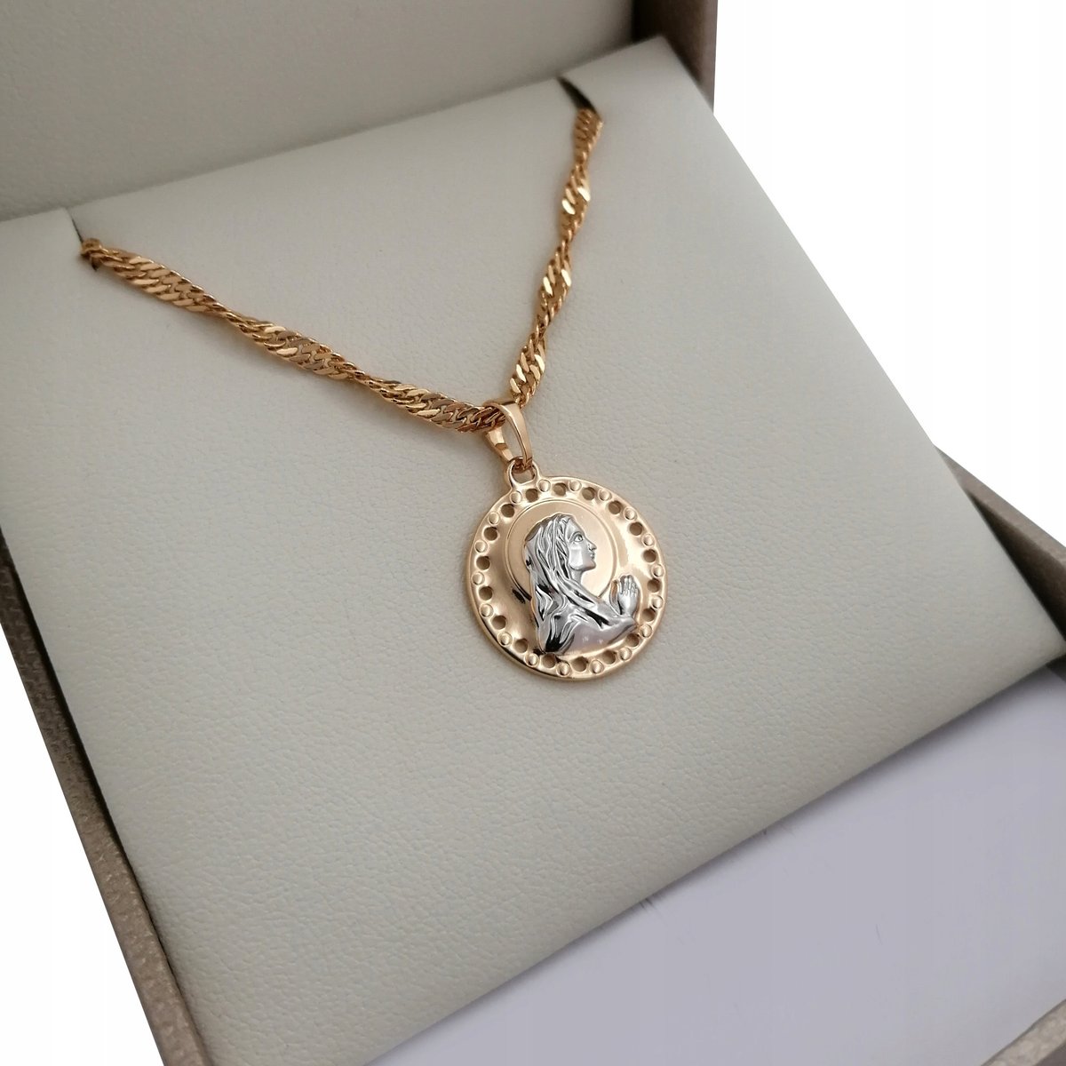 ZŁOTY NASZYJNIK MATKA BOSKA 45CM 18 KARATÓW NOWOŚĆ