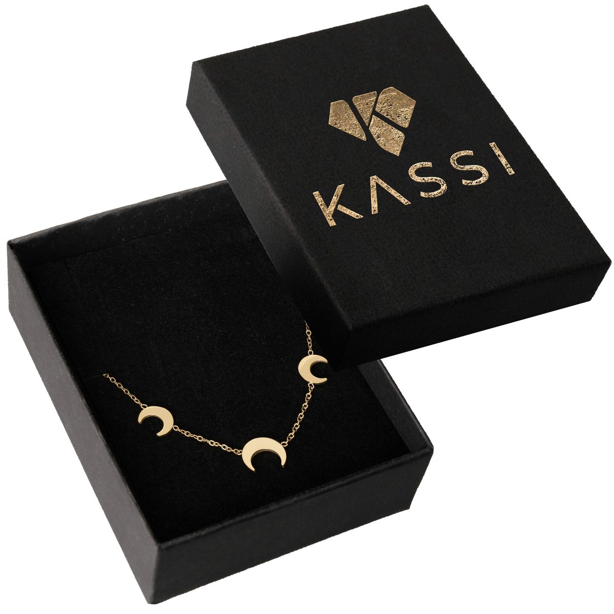 Bransoletka na rękę damska złota Księżyc stal chirurgiczna stali + pudełko