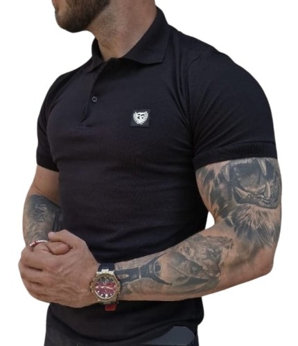 Polo męskie czarne małe Logo Furia