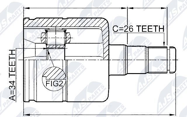 Zestaw przegubu, wał napędowy NTY NPW-VW-025